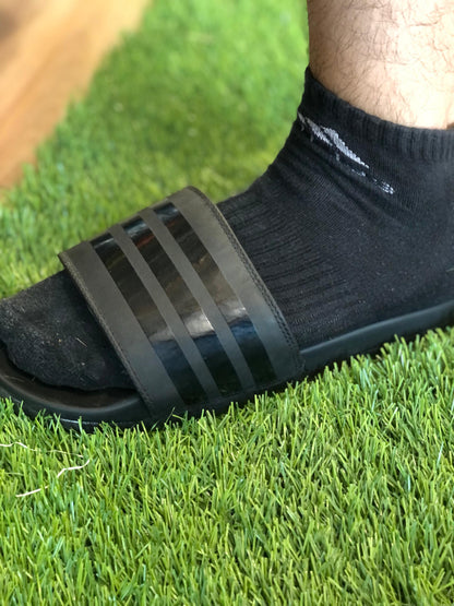 Adidas Adilettes Comfort Slides 3 Stripes - All Black