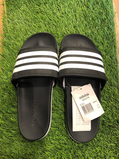 Adidas Adilettes Comfort Slides 3 Stripes - Black/White