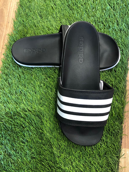 Adidas Adilettes Comfort Slides 3 Stripes - Black/White