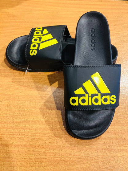 Adidas Adilettes Comfort Slides - Black/Mustard Yellow