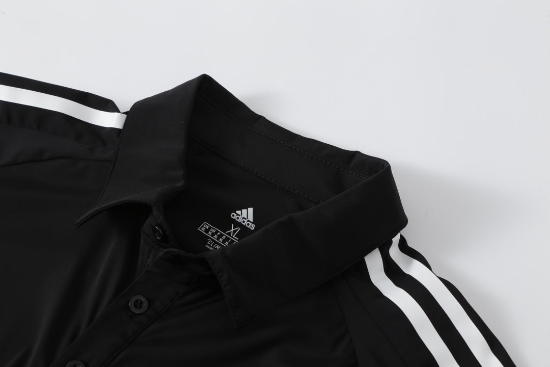 Adidas Premier 3 Stripes Polo Shirt - Black