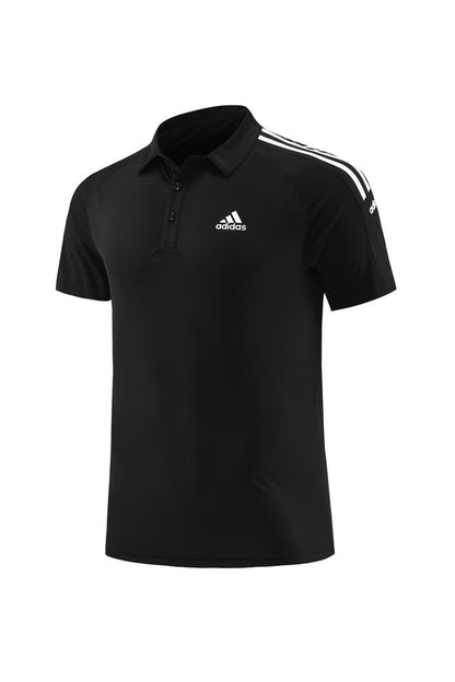 Adidas Premier 3 Stripes Polo Shirt - Black