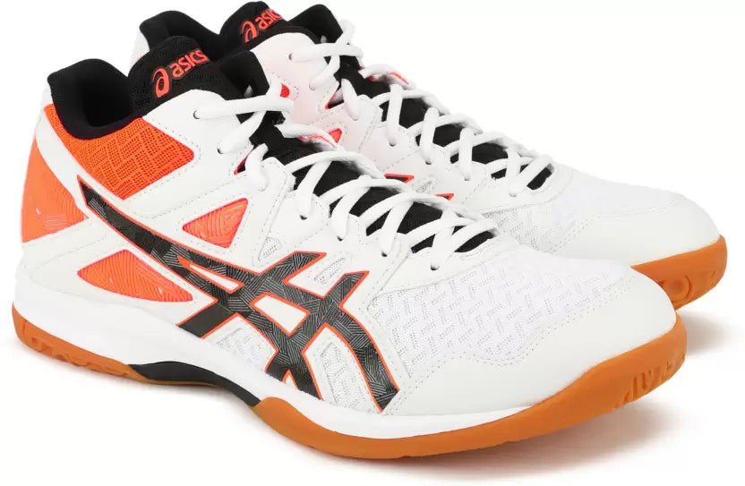 Asics GEL-TASK MT 2 Indoor Court Shoes - WHITE / SHOCKING ORANGE