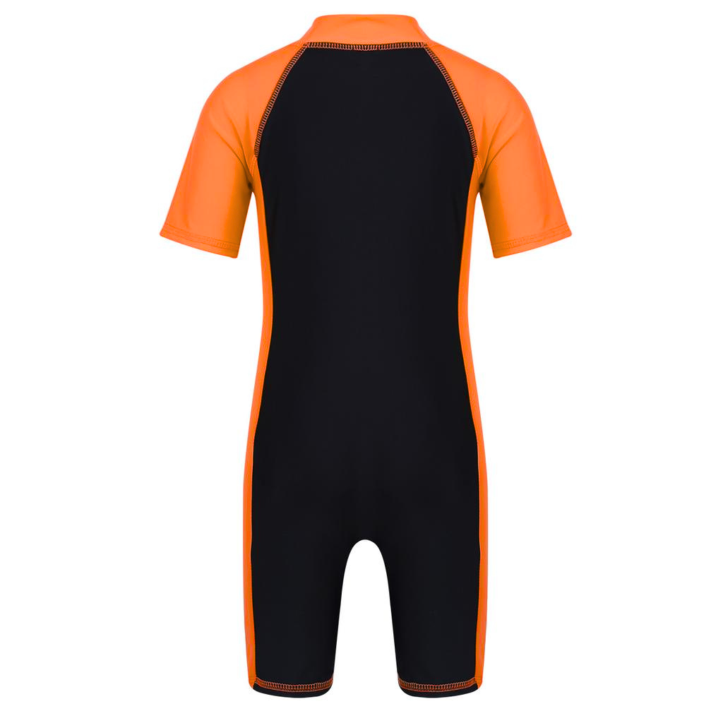 Sonecs Kids UpTo Knee Swim Suit  - Black/Orange