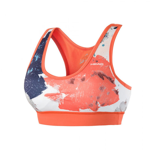 Head Vision Graphic Sports Bra Women - Coral