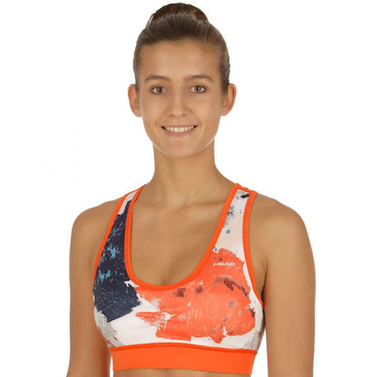 Head Vision Graphic Sports Bra Women - Coral