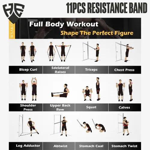 Home Workout Resistance Band - 5 In 1